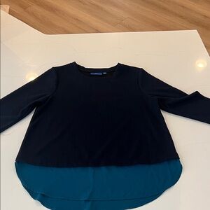 Elegant Navy and Teal Women's Top